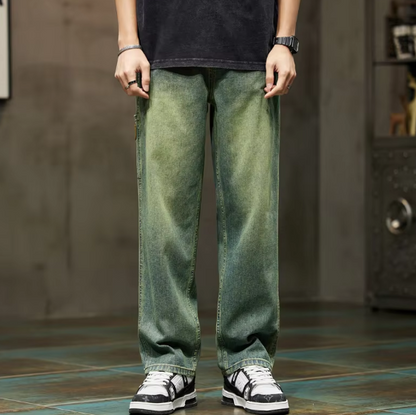 Faded Green Cargo Jeans