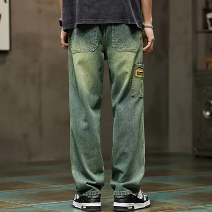 Faded Green Cargo Jeans