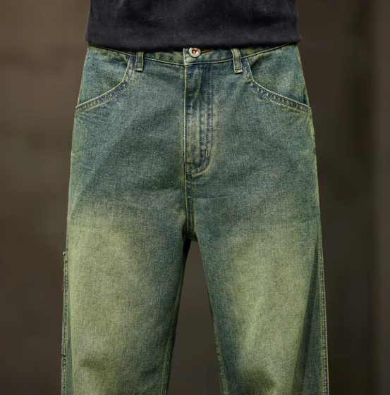 Faded Green Cargo Jeans