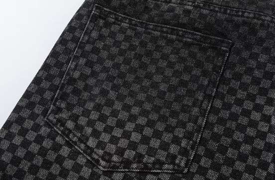 Checkerboard Denim Pants